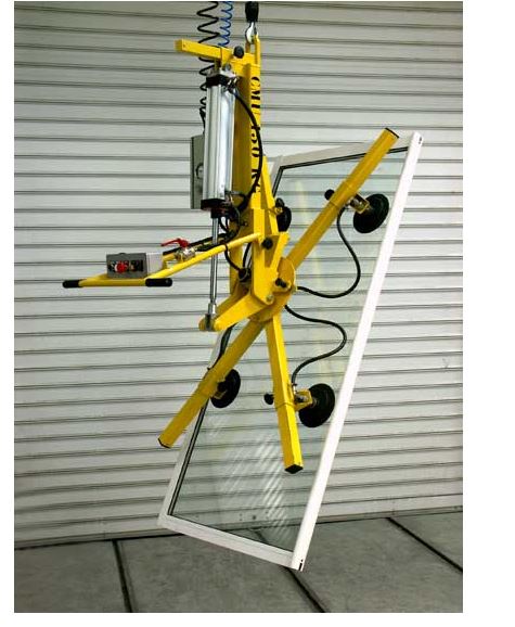 Palonnier à ventouses pour vitrage et plaque de verres - Robot à ventouses  pour grue, mini-grue ou chariot élévateur