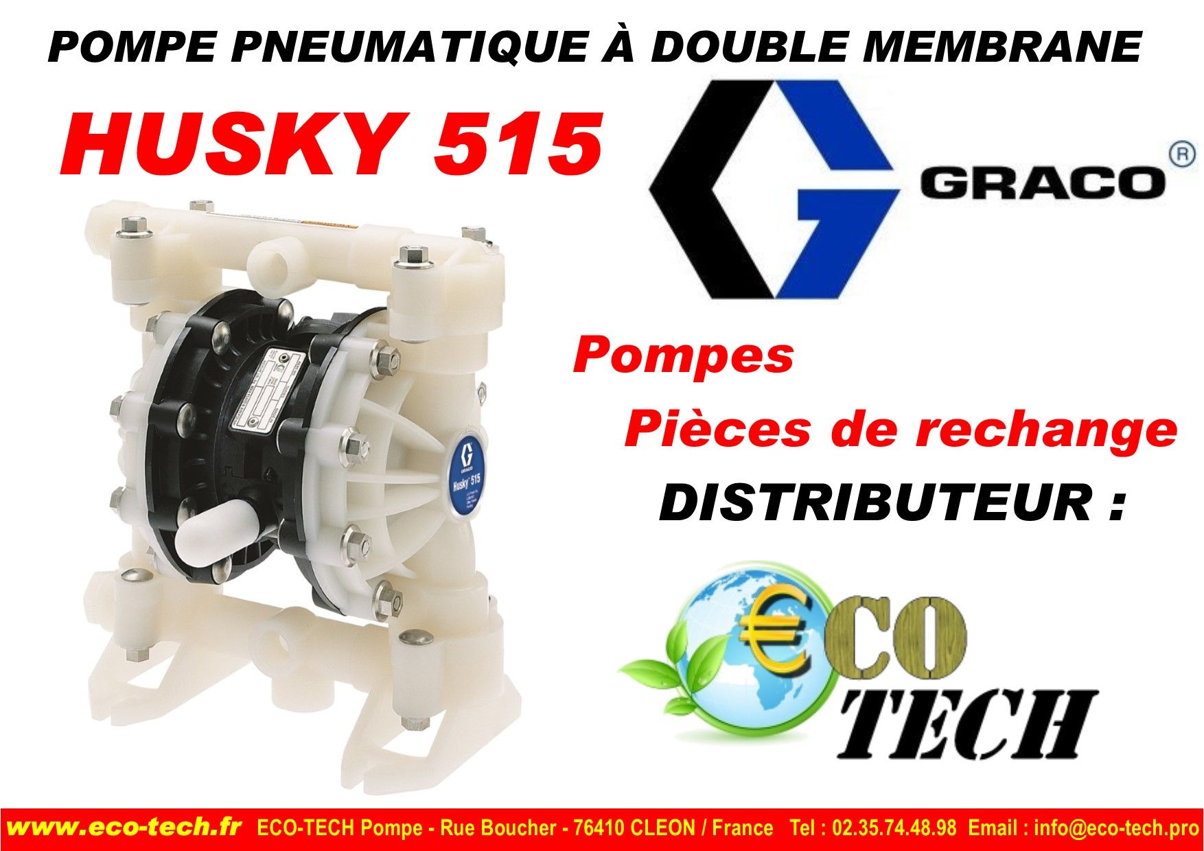 Pompe pneumatique graco à double membrane husky 515 corse bretagne_0