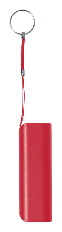 Power Bank USB - plastique ABS - batterie 1200 mAh - porte-clés métal - port USB et USB-C - couleur rouge_0