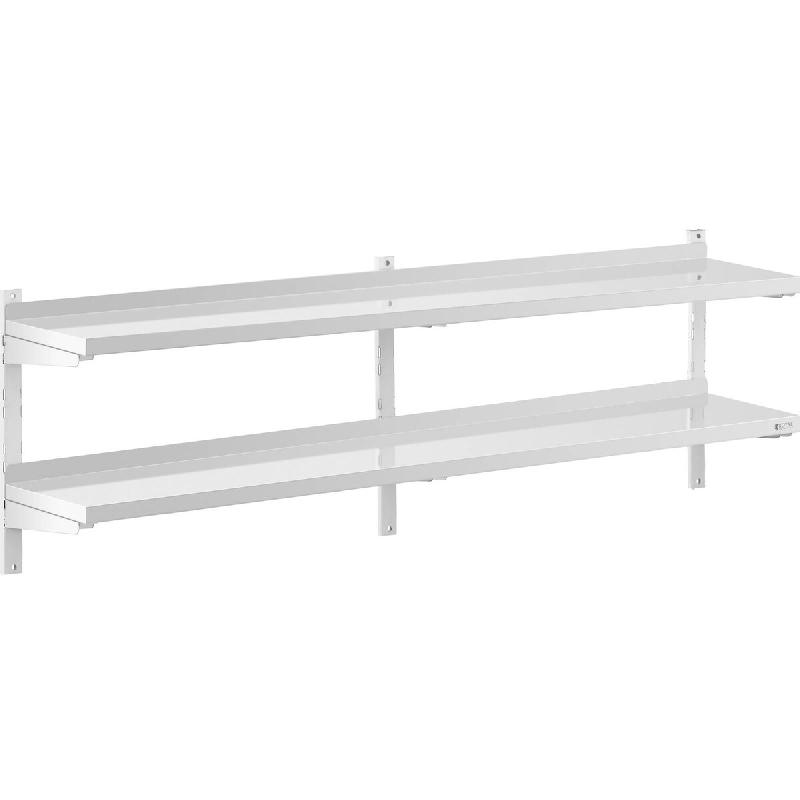 Royal Catering - Royal Catering Étagère Murale Cuisine Tablette Flottante INOX 200 cm RCWR-2000.3 (200 x 30 cm, Pose Murale, Épaisseur 3,5 cm, - 40_0