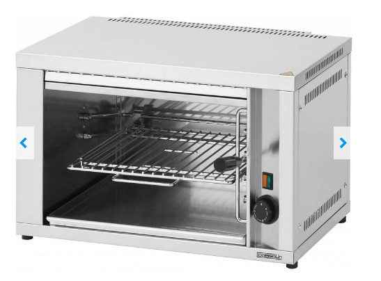 Salamandre électrique Casselin - positions amovibles - inox - 2200W - 600x370x375mm - grille réglable sur 4 niveaux_0