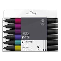 SET 6 MARQUEURS DOUBLE POINTE PROMARKER. A BASE D'ALCOOL. TONS RICHES ASSORTIS