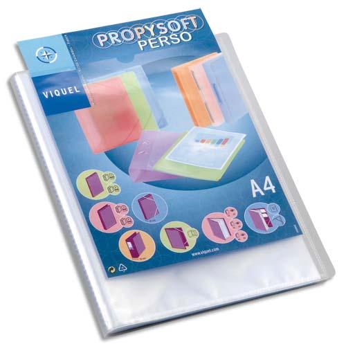 Classeur A4 Viquel 60 Vues - 30 Pochettes Transparentes - Personnalisable - Rose Translucide
