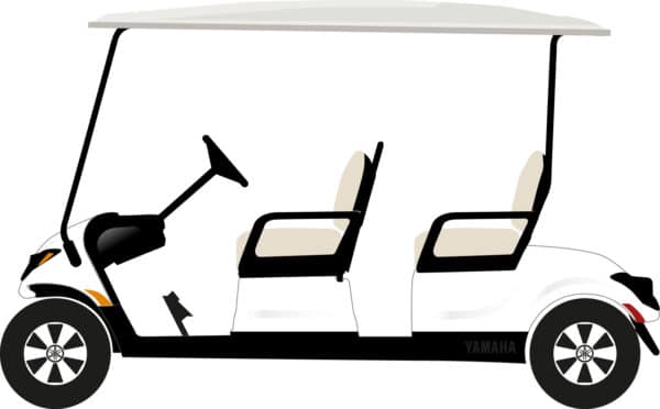 Voiturette de golf 4 places - Yamaha Cruise 4 AC avec banquettes luxueuses et moteur électrique 48V_0