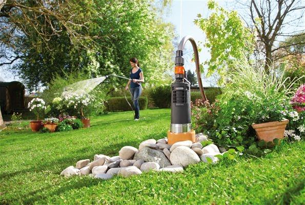 Gardena 1499-20 - Pompe immergée de forage Premium 6000/5 Inox automatique - Acier inoxydable, moteur 950 W, débit 6000 l/h_0