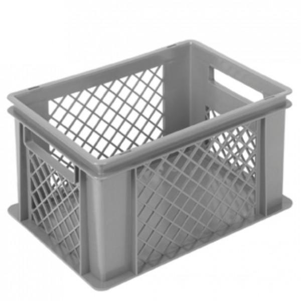 Bac norme Europe - fond plein, parois ajourées - 400 x 300 mm - Hauteur 120 mm - Rolléco_0