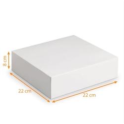 Boîte pâtissière blanche 22x22 cm - Hauteur 8 cm - Lot de 50 - Réf : 03760365402204_0