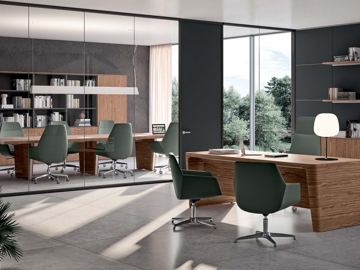 Bureau de direction élégant et ergonomique avec lignes inclinées - X 10_0