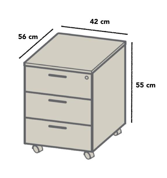 Caisson mobile - Office & Co. - Wenge, 3 tiroirs_1