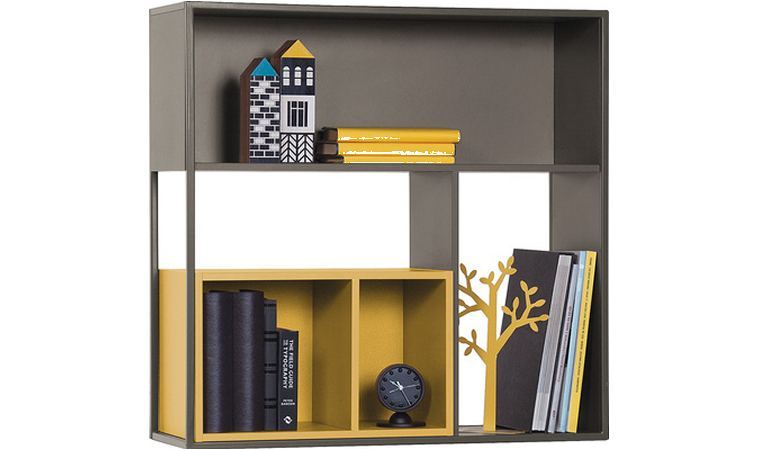 Étagère murale design MUTO - Marque VOX - Finition gris graphite mat - Module de rangement amovible inclus_0