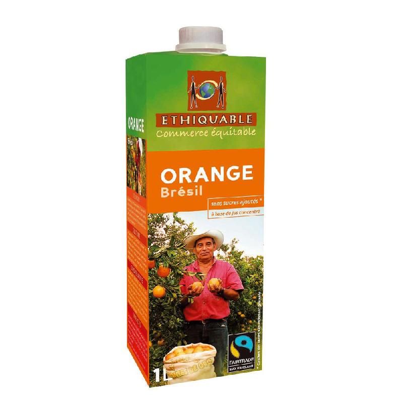 ETHIQUABLE BOUTEILLES JUS D'ORANGE BRÉSIL COMMERCE EQUITABLE 1L (LOT DE 10)