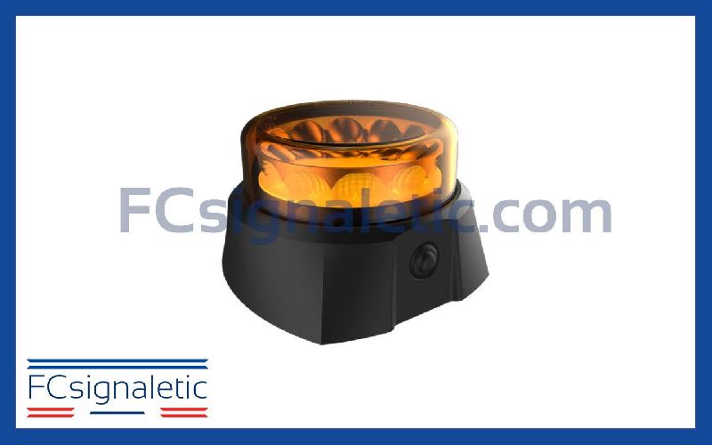 Gyrophare à LED orange autonome embase magnétique avec télécommande C12 MAG 911 SIGNAL_0