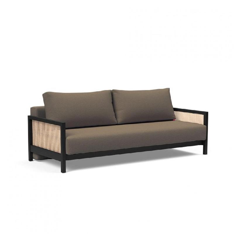 INNOVATION LIVING  CANAPÉ DESIGN ART DECO NARVI CONVERTIBLE LIT 200*140 CM TISSU ARGUS BROWN_0