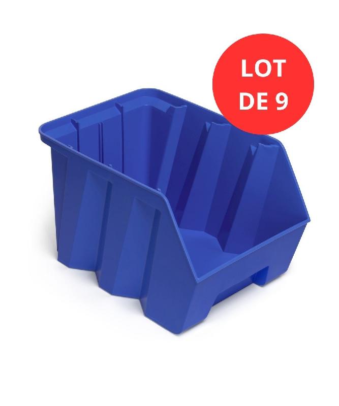 Lot de 9 bacs duetto 42 litres plastique bleu_0