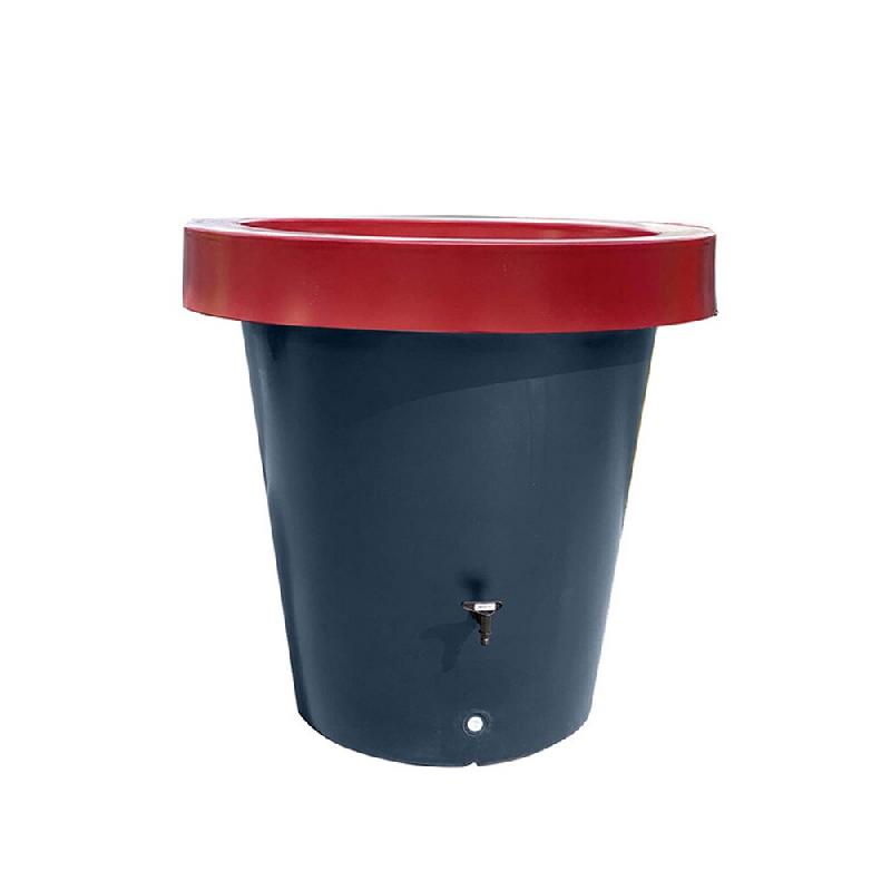 PLAST'UP ROTOMOULAGE Carré de plantation récupérateur d'eau de pluie lluvia  420l - GRISROUGE - gris 0036336945746_0