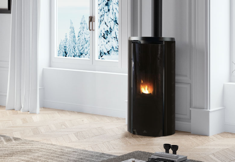 Poele etanche celia atc magic edilkamin - verre noir_0