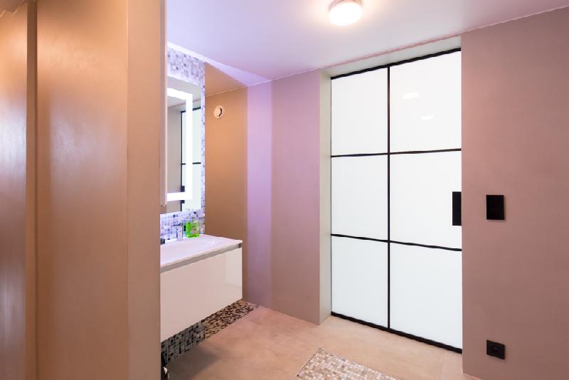 Porte coulissante DS - Minimaliste avec verre de sécurité - Profilés en aluminium_0