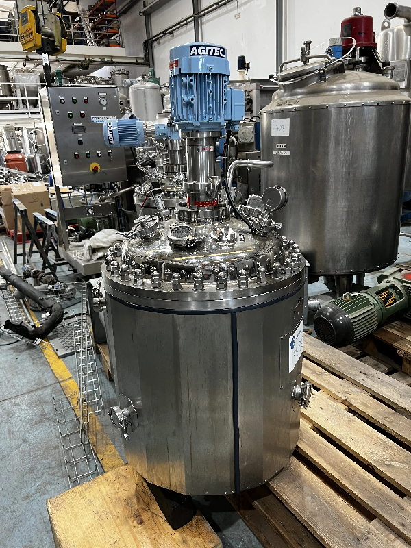 Réacteur aseptique sofast inox 316l 130 litres d'occasion avec enveloppe, agitation et chauffage - référence                        :                         c9596_0