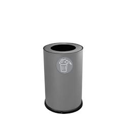 Stil Casa poubelle de tri sélectif, Ø 45 x h. 72 cm, acier peint, un compartiment, pictogramme magnétique, 100 litres, gris. - 991 G_0