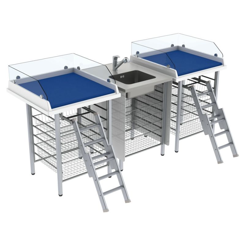 Table à langer pour handicapé - Granberg KID 327 - Combinaison 2 - Réf. 327-082-1 avec lavabo et échelle télescopique_0