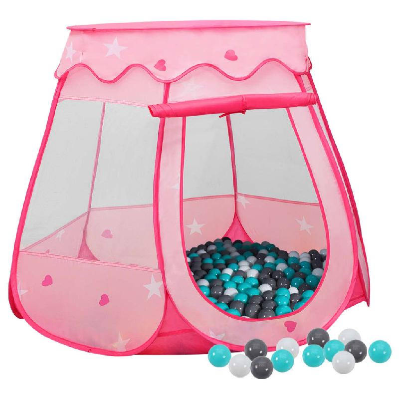 TENTE DE JEU POUR ENFANTS AVEC 250 BALLES 102 X 102 X 82 CM ROSE 02_0005119_0