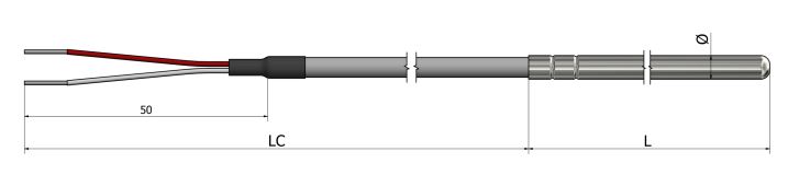 Thermistance tubulaire - Tube standard HT10 - PTC KTY 81/110, KTY 81/121 et NTC 10kΩ à 25°C_0