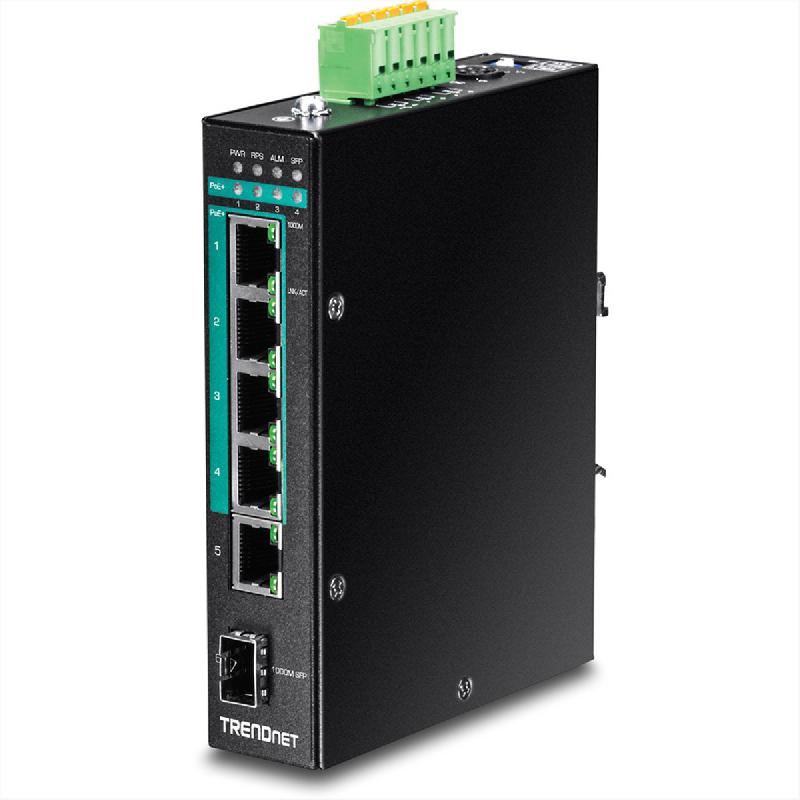 TRENDnet TI-PG541i Switch Rail DIN PoE+ Gigabit industriel de couche 2 à 6 ports_0