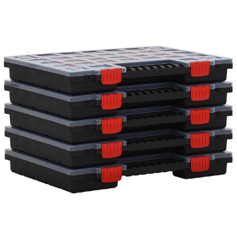 Vidaxl boîtes d'assortiment 5 pcs 40x30x5 cm polypropylène 152096_0