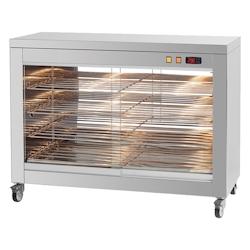 Vitrine chauffante électrique 2 portes 4 niveaux arrière en verre - 1100x450x840 mm - 2000 W 230/1V - 5301A4EC Eurast - gris inox 5301A4EC_0