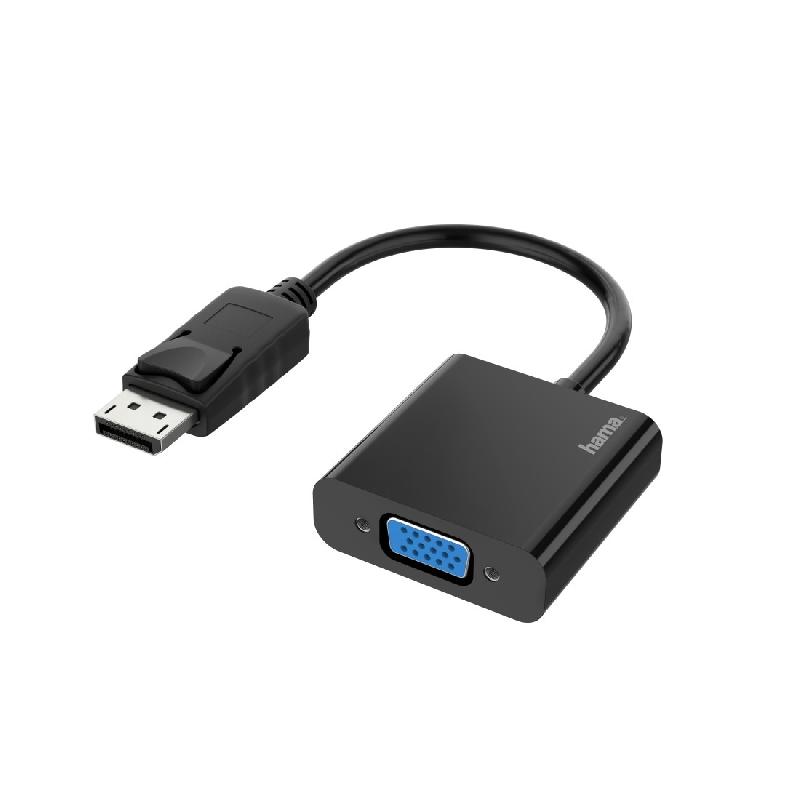 HAMA 00200337 - Câble vidéo et adaptateur DisplayPort vers VGA (D-Sub) - Noir - Résolution 1920 x 1080 pixels_0