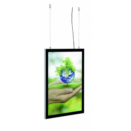 8072 - Cadre porte-affiche LED double face magnétique - Afix Diffusion - Format A1 - Lumière homogène_0
