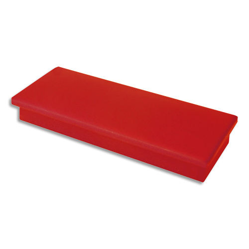AIMANTS RECTANGULAIRES A TETON 1ER PRIX - 2.2 X 4.8 CM - COLORIS ROUGE - PLAQUETTE DE 2
