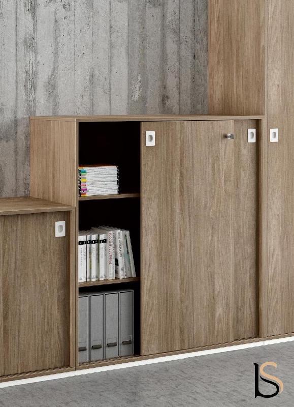 Armoire avec portes coulissantes - Quadrifoglio - Noyer Canaletto, Sans socle de finition, Moyenne_0