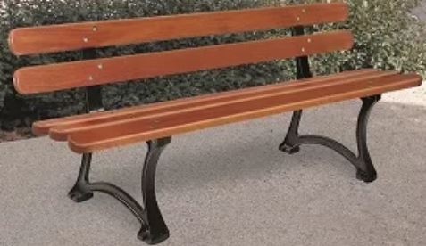 Banc public Saragosse - bois exotique FSC - 5 lames arrondies - 1.80 m_0
