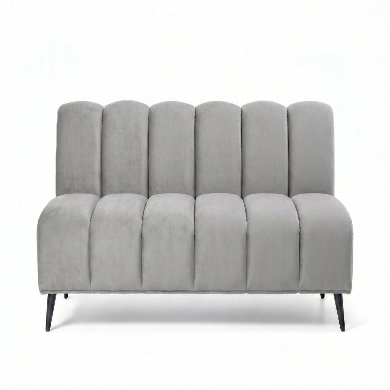 Banquette de restaurant professionnelle CHR Cocoon velours gris clair, 180 cm  France Mobilier CHR - gris 3760326528707_0