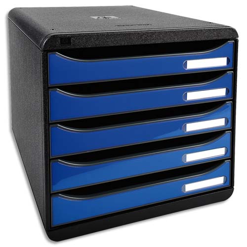 MODULE DE CLASSEMENT BIG BOX PLUS 5 TIROIRS IDERAMA - BLEU GLACÉ BRILLANT