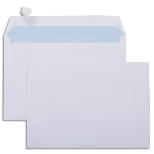 BOÎTE DE 500 ENVELOPPES VELIN GPV - BLANC - 80G - C5 162X229MM - AUTO-ADHESIVES