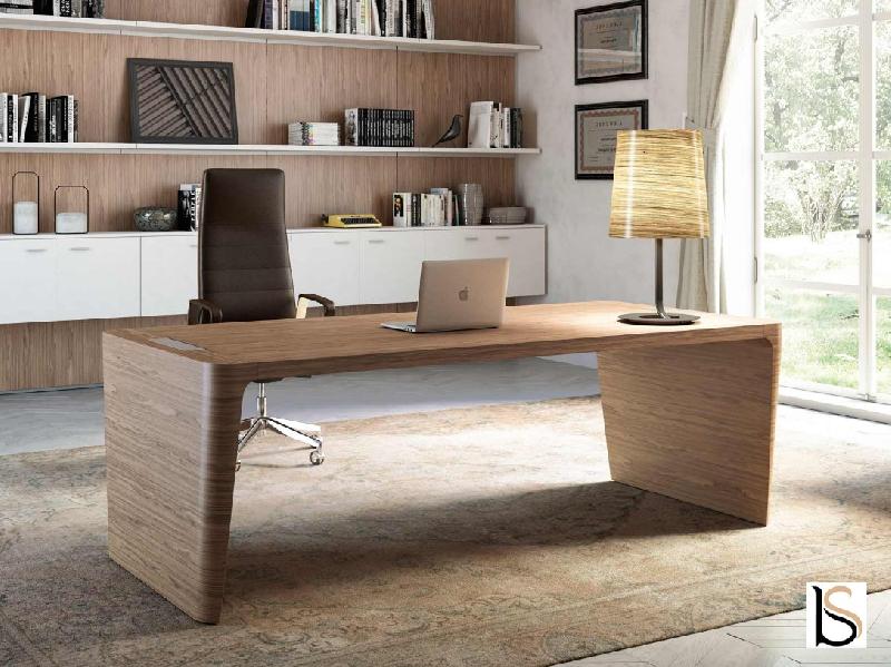 Bureau droit X10- Officity - Non, Orme gris, 190 x 100 cm_0