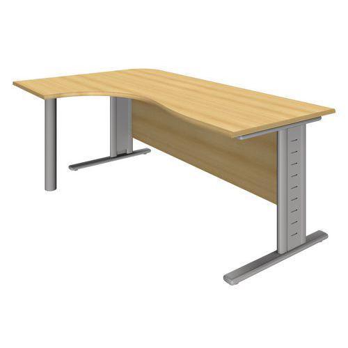 BUREAU COMPACT ASYMÉTRIQUE 90° SILVER