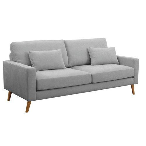 CANAPÉ 2 PLACES STOCKOLM TISSU POLYESTER CHINÉ GRIS CLAIR - MMP