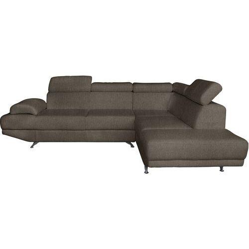 CANAPÉ CANDY 3 PL.+MÉRIDIENNE À DROITE TISSU CHINÉ TAUPE