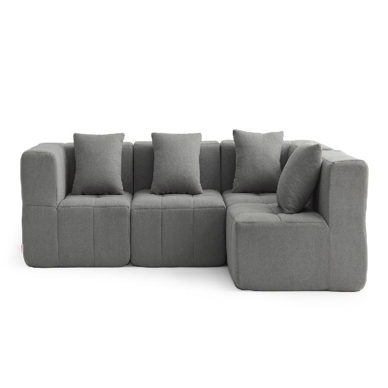 Canapé d'angle modulaire MILYSOFA SOFABULOUS 4 places Tissu fine bouclette Gris nuage - MS-BULOUS-4C-CG_0