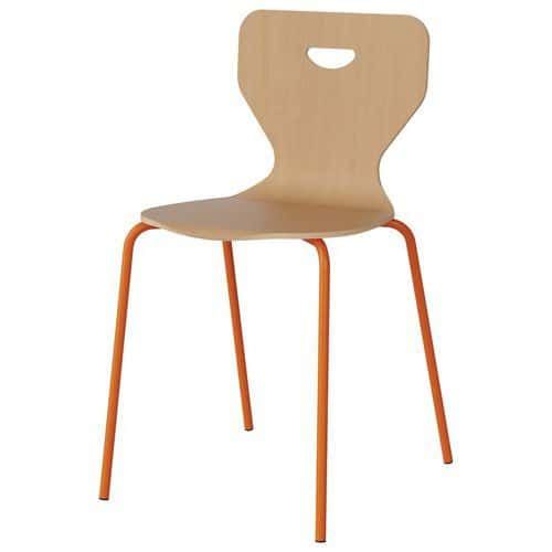 CHAISE MALIBU 4P - T7 - COQUE HÊTRE / ACIER ORANG 1028 - MANUTAN EXPERT
