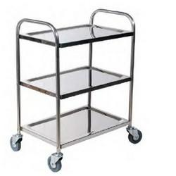 Chariot inox à plateaux - gamme éco - capacité 100kg - roues pivotantes en caoutchouc - acier inox 304_0