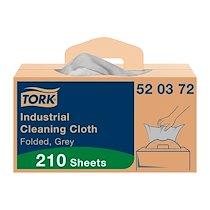 CHIFFONS DE NETTOYAGE INDUSTRIEL GRIS W7, DISTRIBUTION FEUILLE À FEUILLE, BOÎTE DE 210 CHIFFONS, TORK
