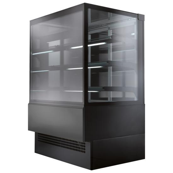 Comptoir chaud ventilé noir avec 3 étagères et température 65°c l=1... - PH02FNE027_0