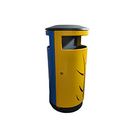 Corbeille tri sélectif 2 x 40 L en acier galvanisé avec serrure automatique - PALLADIUM_0