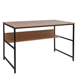 Décoshop26 - Bureau table d'ordinateur espace de rangement sous le plateau de table 120x60 cm en MDF naturel et métal 04_0006063 - 3000261627081_0