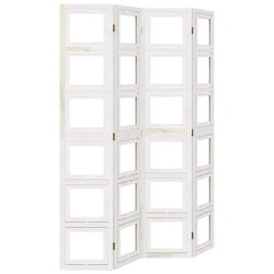 Décoshop26 - Paravent séparateur de pièce cloison 4 panneaux en bois de paulownia blanc porte photos DEC030857 - blanc 3000258159557_0