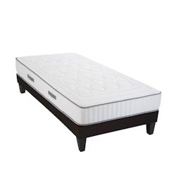 Ensemble  Matelas Mémoire de forme + Sommier Bois 90x190 cm CRISTAL OLYMPE LITERIE - blanc Mousse à mémoire de forme 4VP.CR.K15.0919_0